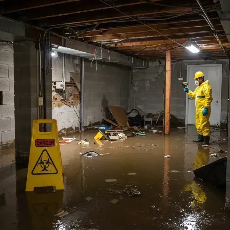 Flooded Basement Electrical Hazard in La Monte, MO Property